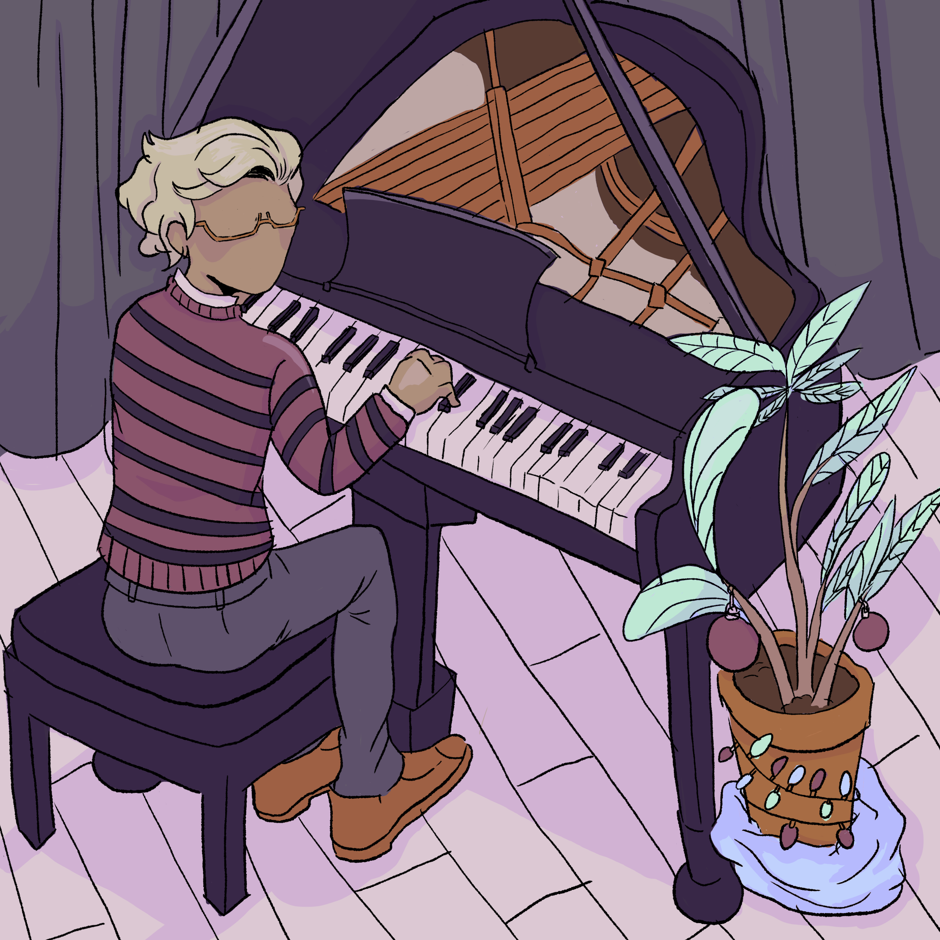 an album cover 4 dulai!!! blonde dude playing piano. probably schroeder. december album.